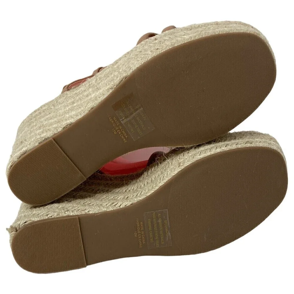 BP Nordstrom Cohan Espadrille Platform Wedge Sandal Heels Tan Size 10M NEW